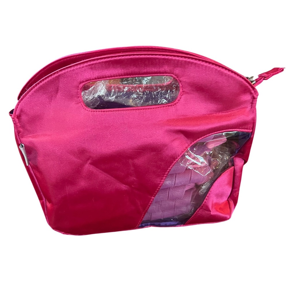 Curlformers Hair Curling System Pink Satin Travel Bag Spiral Heatless Curler Set